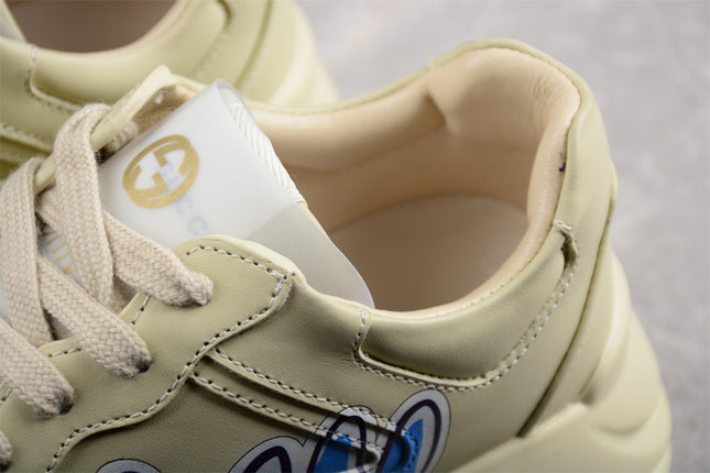 Gucci Rhyton Cream Sneaker with Blue Bunny Print