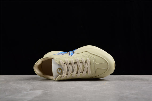 Gucci Rhyton Cream Sneaker with Blue Bunny Print