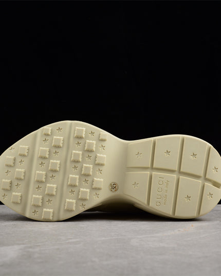 Gucci Rhyton Cream Sneaker with Blue Bunny Print