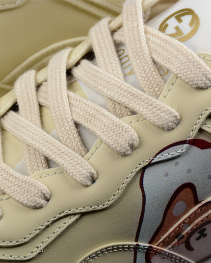 Gucci Rhyton Cream Sneaker with Cartoon Dog Print
