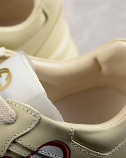 Gucci Rhyton Cream Sneaker with Cartoon Dog Print