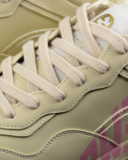 Gucci Rhyton Cream Sneaker with Pink "LOVED" Print