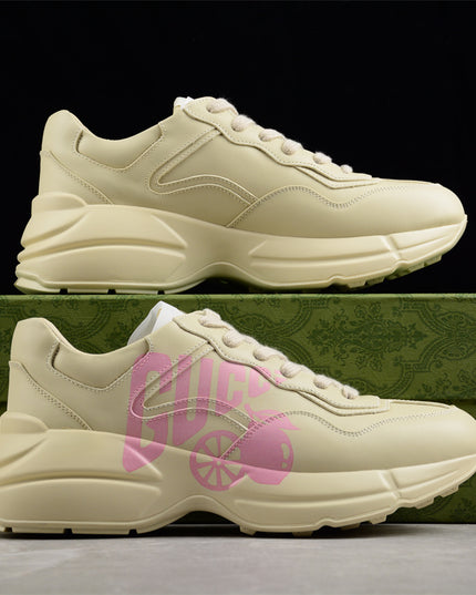 Gucci Rhyton Cream Sneaker with Pink "LOVED" Print