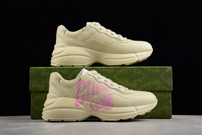 Gucci Rhyton Cream Sneaker with Pink "LOVED" Print