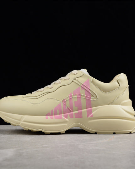 Gucci Rhyton Cream Sneaker with Pink "LOVED" Print