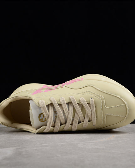 Gucci Rhyton Cream Sneaker with Pink "LOVED" Print