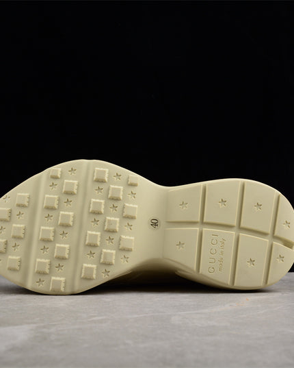 Gucci Rhyton Cream Sneaker with Pink "LOVED" Print