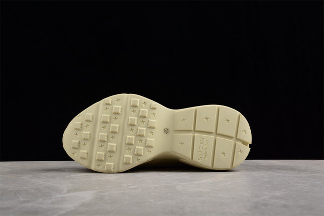 Gucci Rhyton Cream Sneaker with Pink "LOVED" Print
