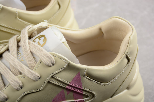 Gucci Rhyton Cream Sneaker with Pink "LOVED" Print