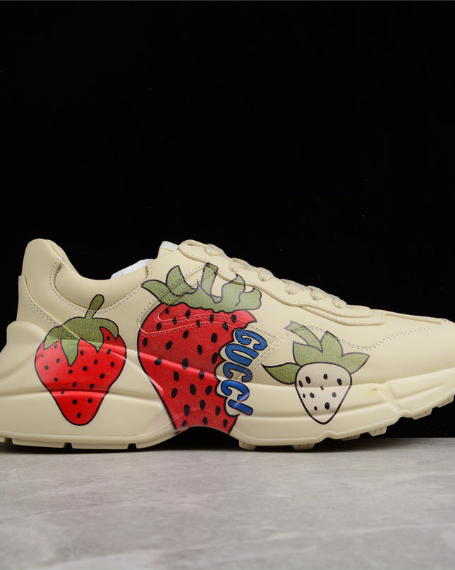 Gucci Rhyton Strawberry Print Sneakers