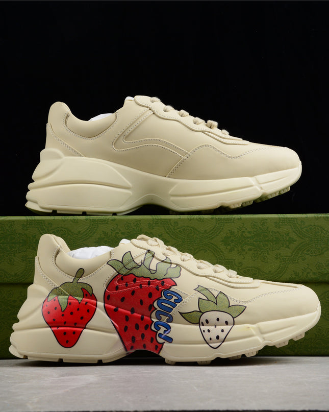 Gucci Rhyton Strawberry Print Sneakers