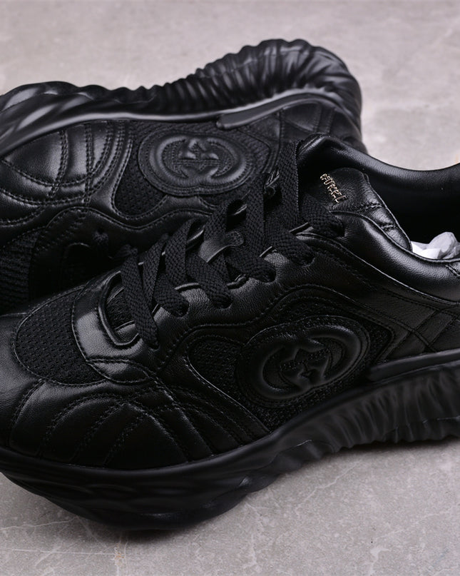 Gucci Ripple Triple-Color Leather Sneakers with 3D Logo