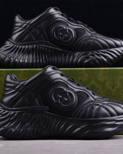 Gucci Ripple Triple-Color Leather Sneakers with 3D Logo