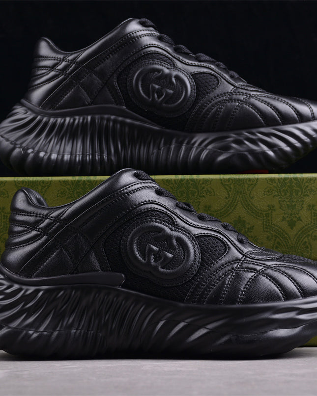 Gucci Ripple Triple-Color Leather Sneakers with 3D Logo