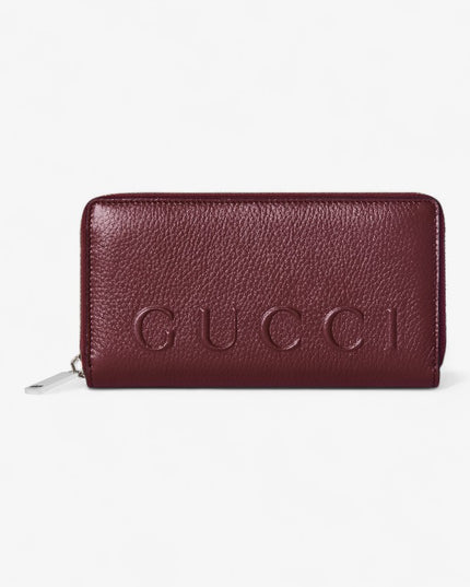 Gucci Rosso Ancora Embossed Leather Zip Around Wallet