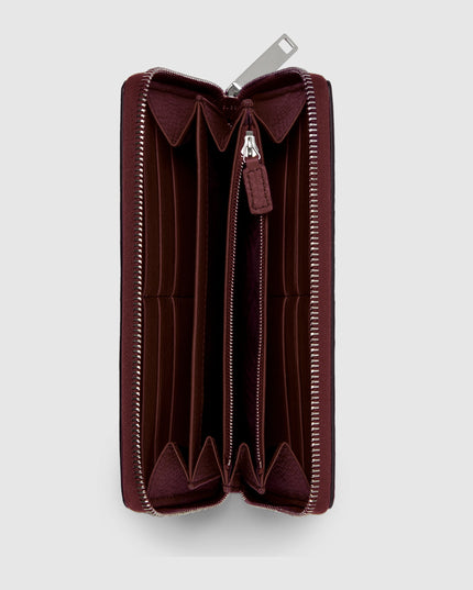 Gucci Rosso Ancora Embossed Leather Zip Around Wallet