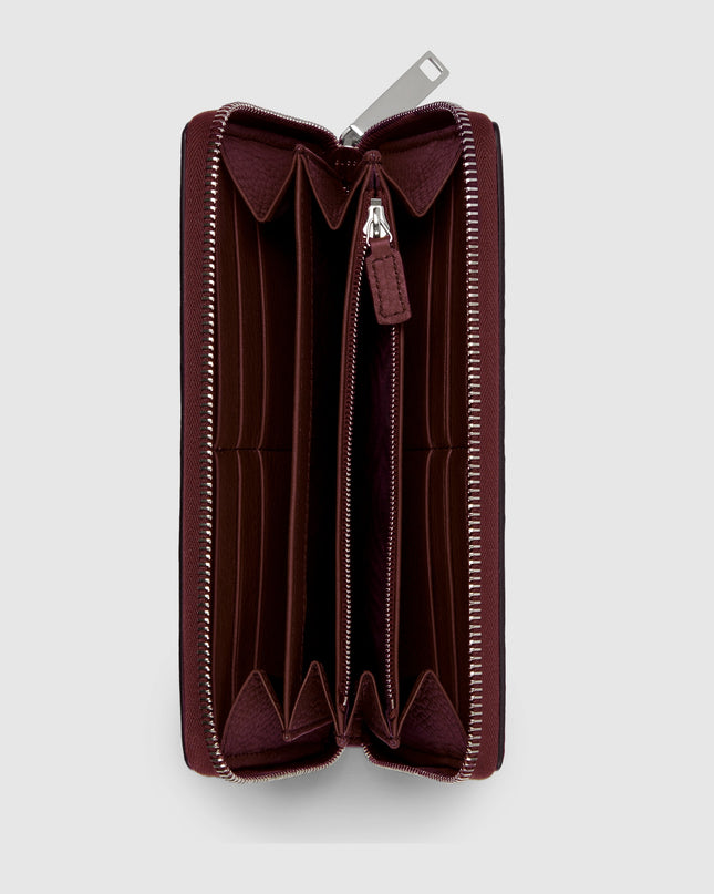 Gucci Rosso Ancora Embossed Leather Zip Around Wallet