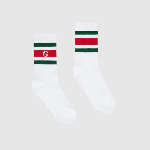 Gucci Round Interlocking G Cotton Socks – White