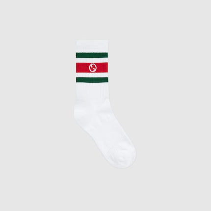 Gucci Round Interlocking G Cotton Socks – White