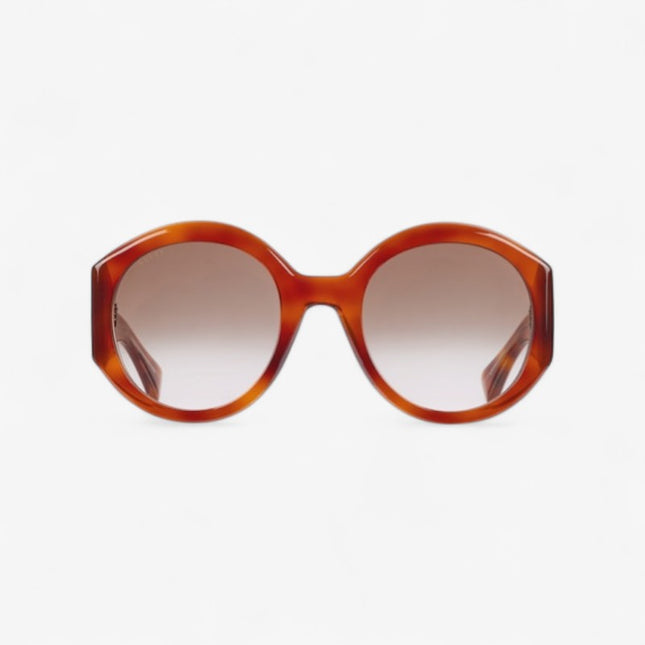 Gucci Round Tortoiseshell Sunglasses with Rivet Logo – GG2014S