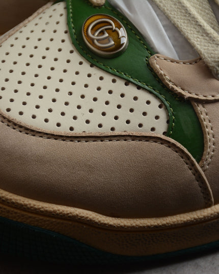 Gucci Screener Perforated Leather Sneaker – Green Web