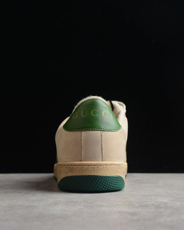 Gucci Screener Perforated Leather Sneaker – Green Web