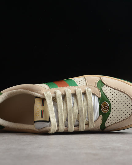 Gucci Screener Perforated Leather Sneaker – Green Web