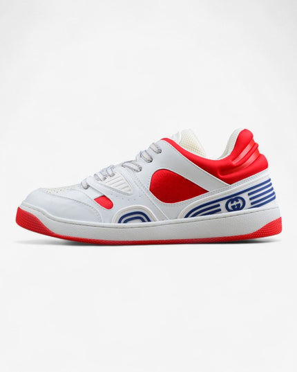 Gucci Screener White-Red Sneaker with Blue Accents