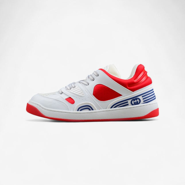 Gucci Screener White-Red Sneaker with Blue Accents