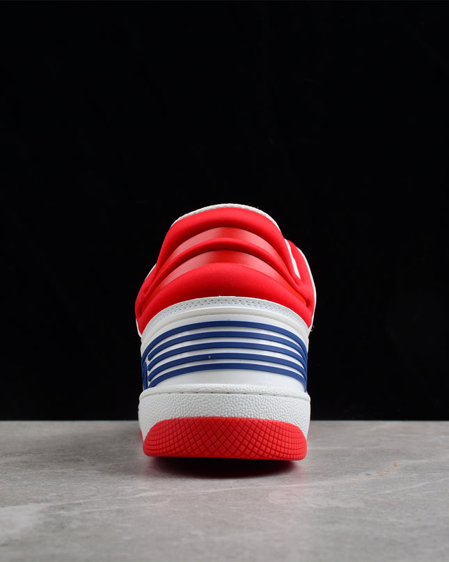 Gucci Screener White-Red Sneaker with Blue Accents