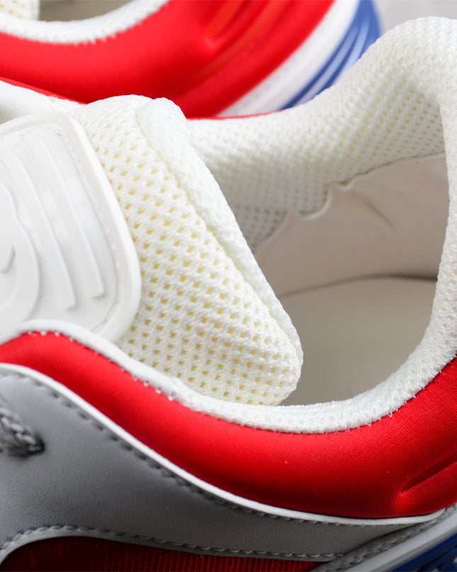 Gucci Screener White-Red Sneaker with Blue Accents