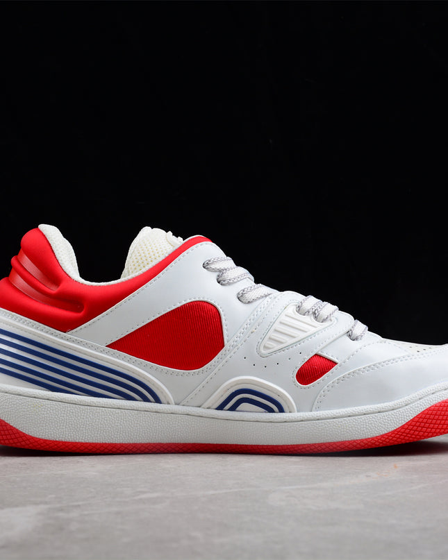 Gucci Screener White-Red Sneaker with Blue Accents