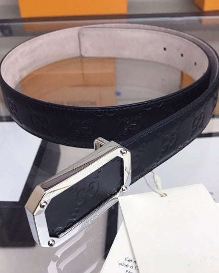 Gucci Signature Leather Belt 403941 – Rectangular Buckle in Black