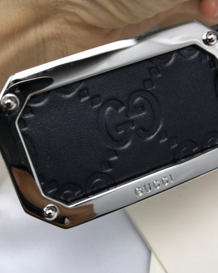 Gucci Signature Leather Belt 403941 – Rectangular Buckle in Black