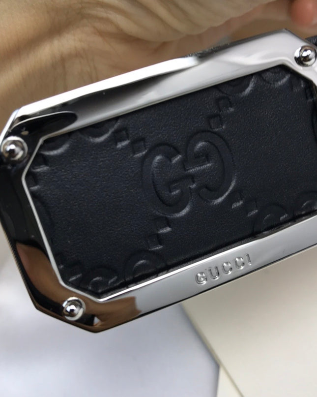 Gucci Signature Leather Belt 403941 – Rectangular Buckle in Black