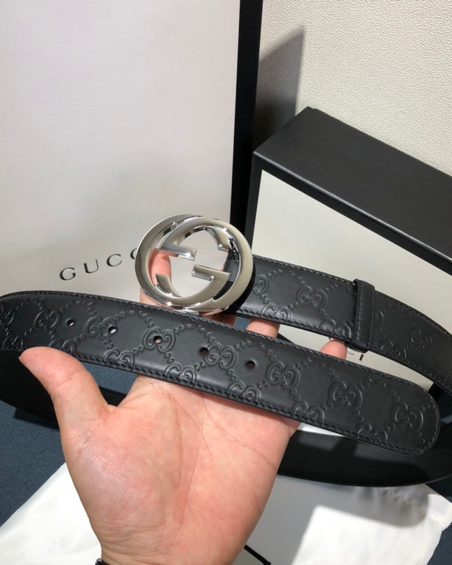 Gucci Signature Leather Belt 411924 – Interlocking G Buckle