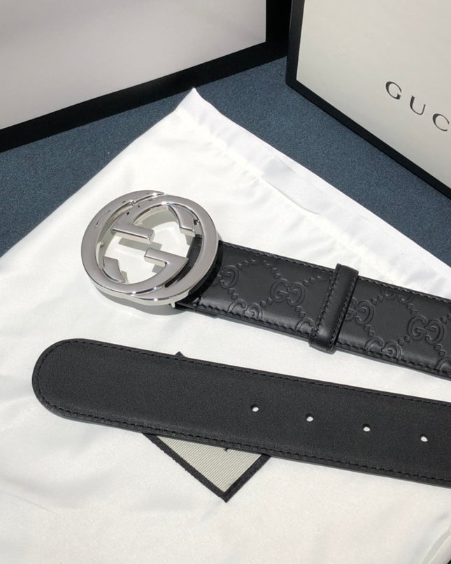Gucci Signature Leather Belt 411924 – Interlocking G Buckle