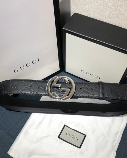 Gucci Signature Leather Belt 411924 – Interlocking G Buckle