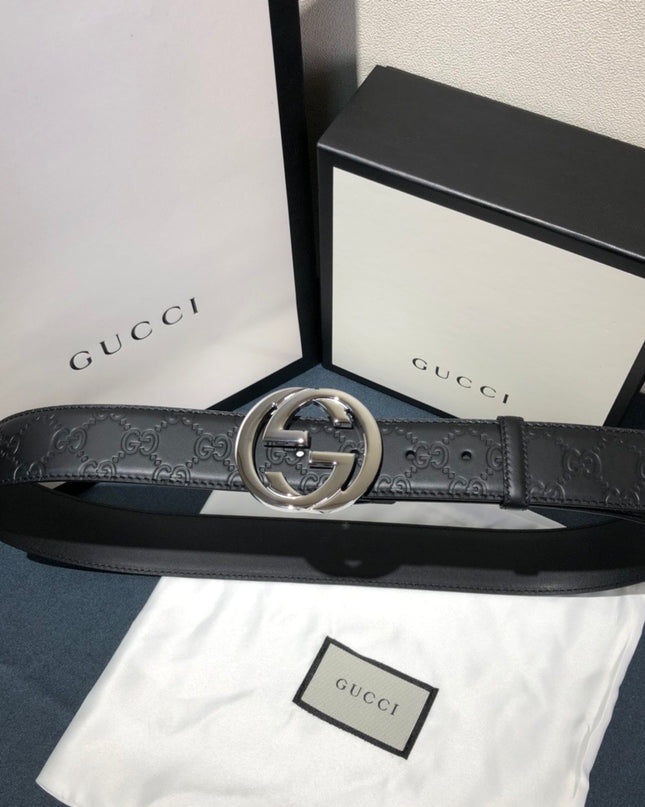 Gucci Signature Leather Belt 411924 – Interlocking G Buckle