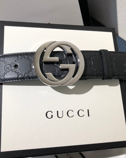 Gucci Signature Leather Belt 411924 – Interlocking G Buckle