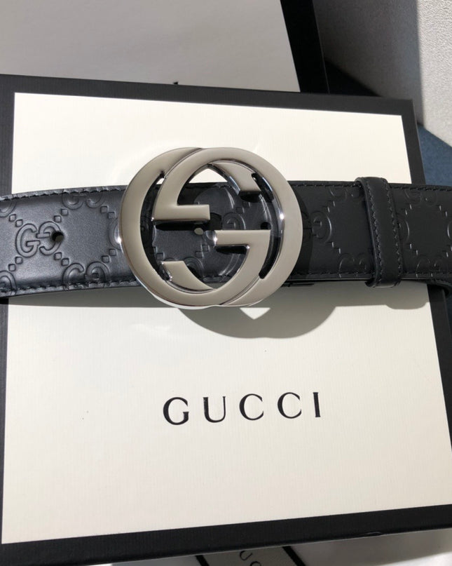 Gucci Signature Leather Belt 411924 – Interlocking G Buckle