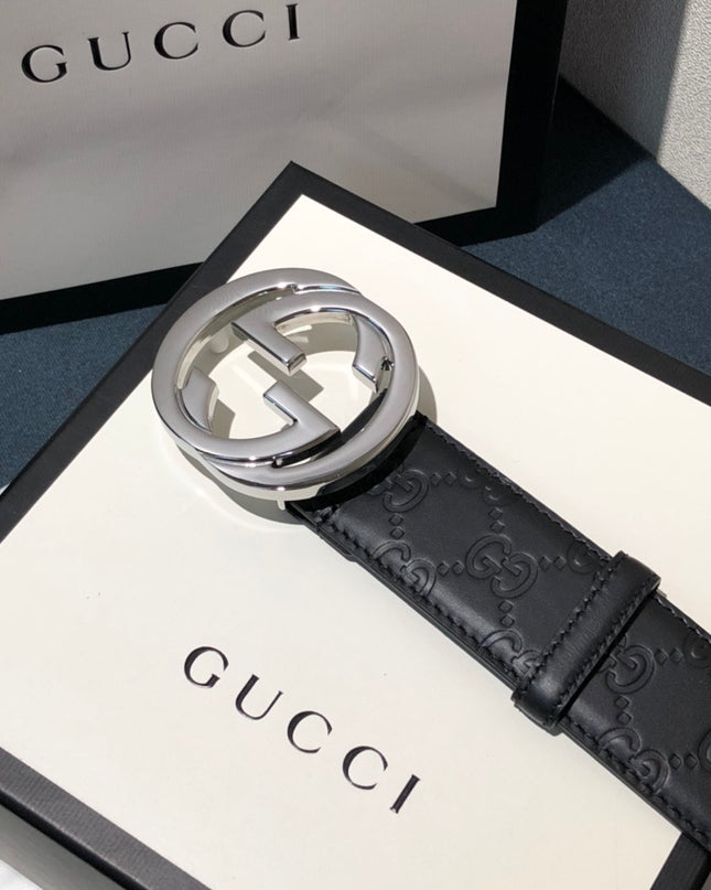 Gucci Signature Leather Belt 411924 – Interlocking G Buckle
