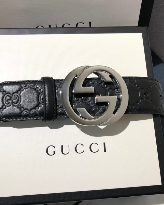 Gucci Signature Leather Belt 411924 – Interlocking G Buckle