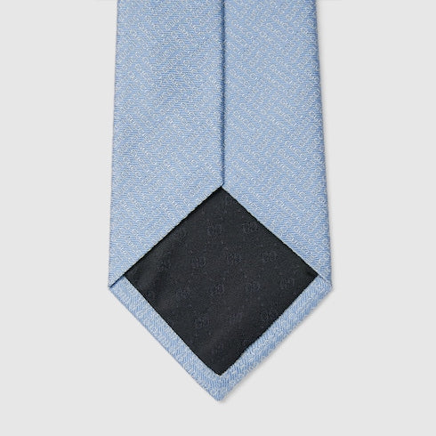 Gucci Silk Jacquard Tie – Light Blue