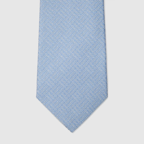 Gucci Silk Jacquard Tie – Light Blue