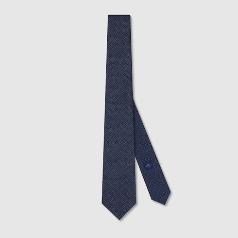 Gucci Silk Jacquard Tie – Navy