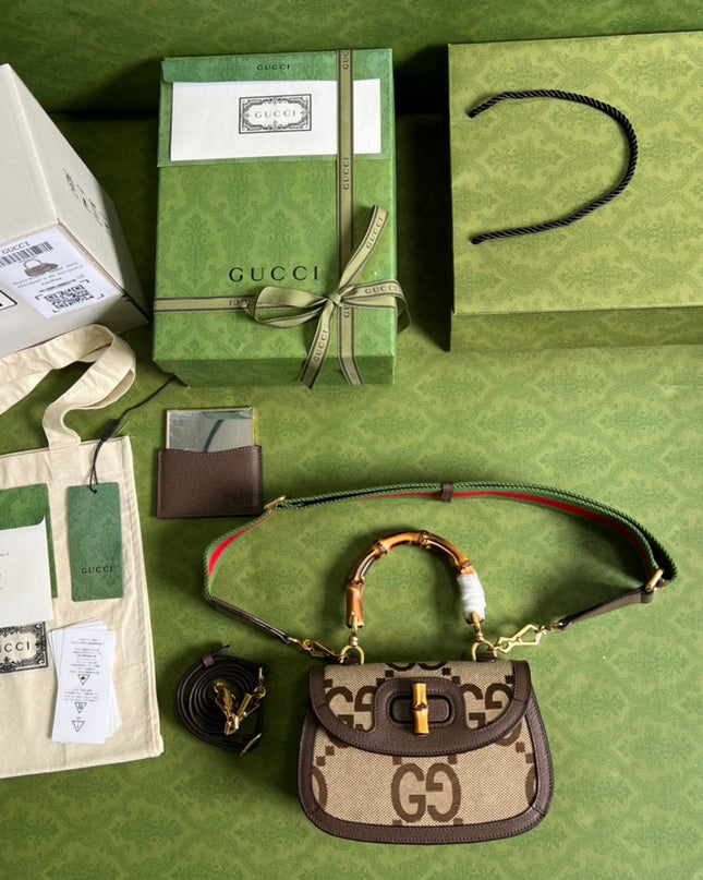 Gucci Small Jumbo Bag With Bamboo 675797