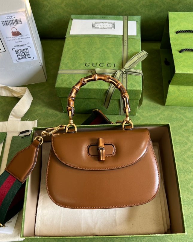 Gucci Small Top Handle Bag With Bamboo 675797