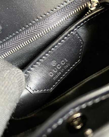 Gucci Small Top Handle Black Bag With Bamboo 675797