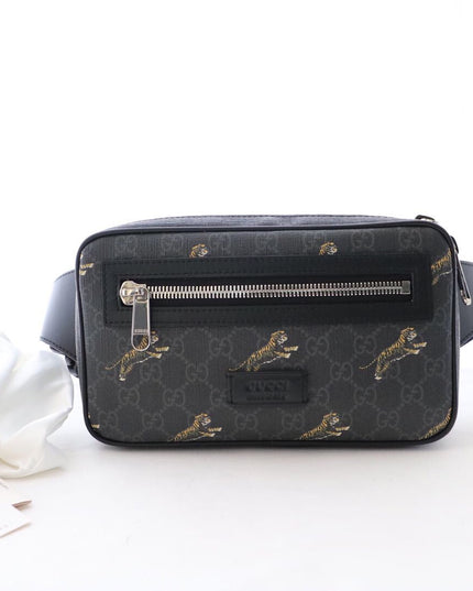 Gucci Soft GG Supreme Tigers Belt Bag – Black